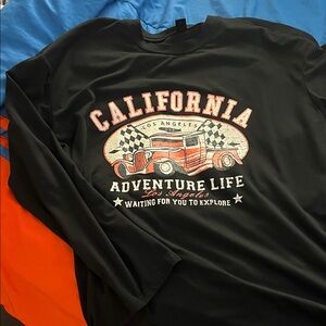 SHEIN Black California Adventure Long Sleeve Tee